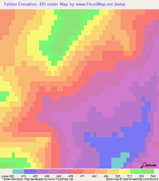 Taldan,Russia Elevation Map