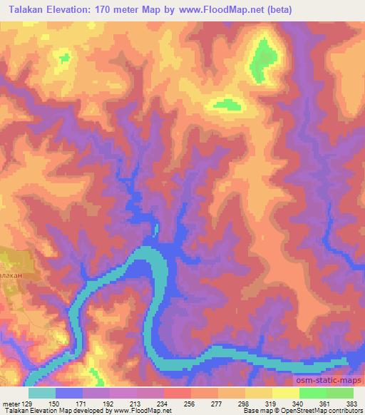 Talakan,Russia Elevation Map