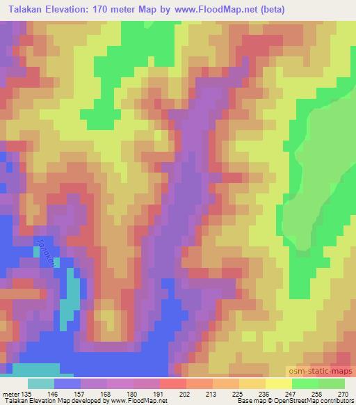 Talakan,Russia Elevation Map