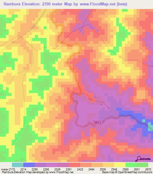 Rambura,Rwanda Elevation Map