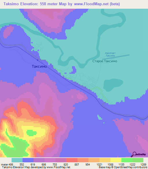 Taksimo,Russia Elevation Map