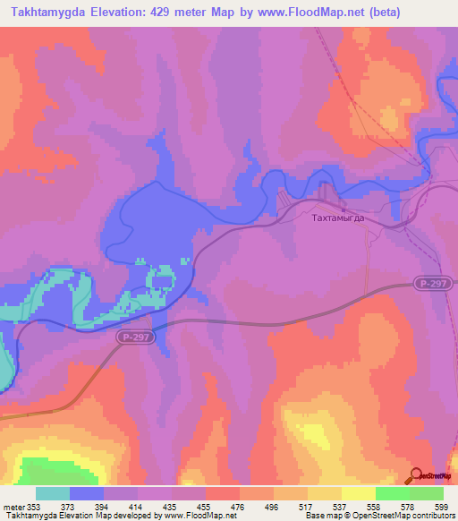 Takhtamygda,Russia Elevation Map