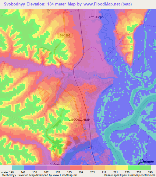 Svobodnyy,Russia Elevation Map