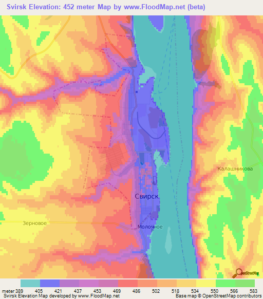 Svirsk,Russia Elevation Map