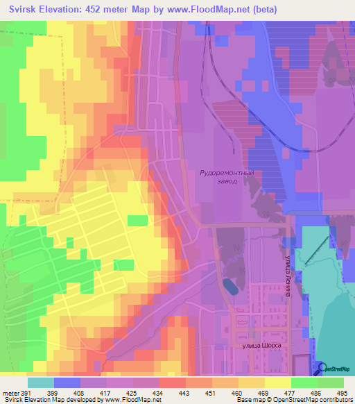 Svirsk,Russia Elevation Map