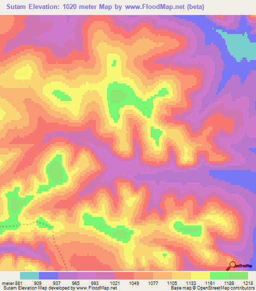 Sutam,Russia Elevation Map