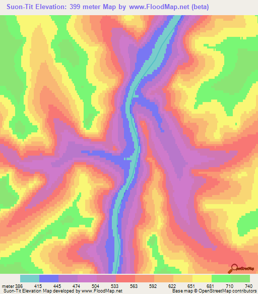 Suon-Tit,Russia Elevation Map