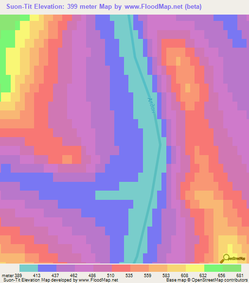 Suon-Tit,Russia Elevation Map