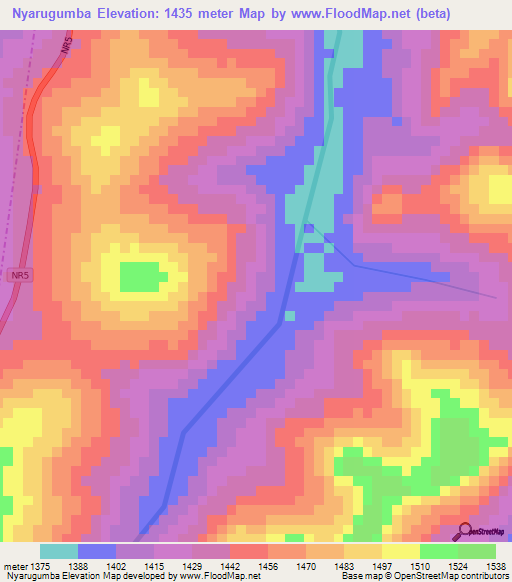 Nyarugumba,Rwanda Elevation Map