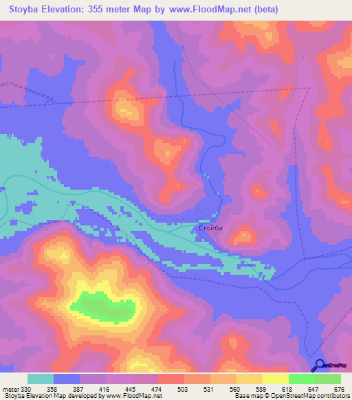 Stoyba,Russia Elevation Map