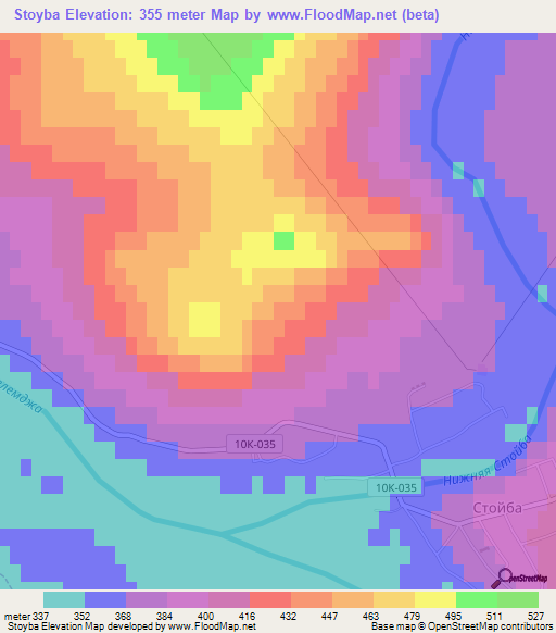 Stoyba,Russia Elevation Map