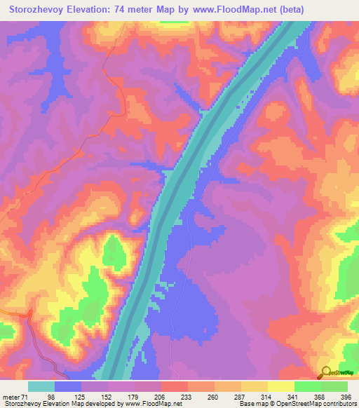 Storozhevoy,Russia Elevation Map