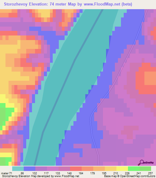 Storozhevoy,Russia Elevation Map