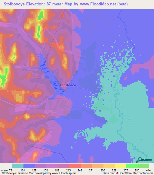 Stolbovoye,Russia Elevation Map