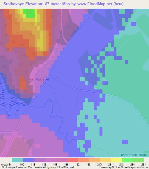 Stolbovoye,Russia Elevation Map