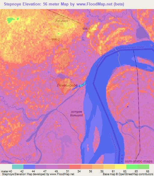 Stepnoye,Russia Elevation Map