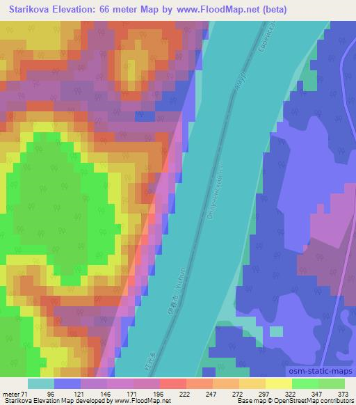 Starikova,Russia Elevation Map