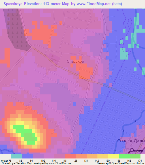 Spasskoye,Russia Elevation Map