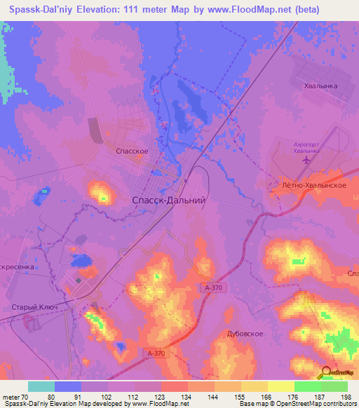 Spassk-Dal'niy,Russia Elevation Map
