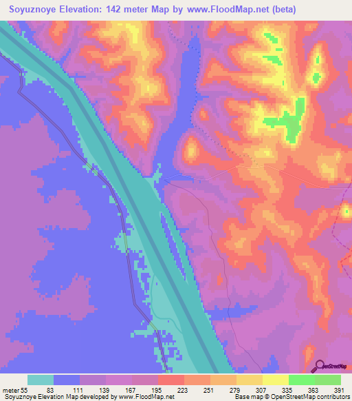 Soyuznoye,Russia Elevation Map