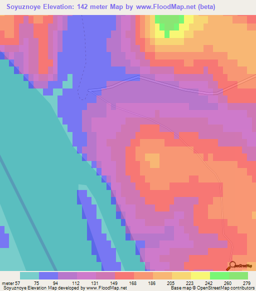 Soyuznoye,Russia Elevation Map