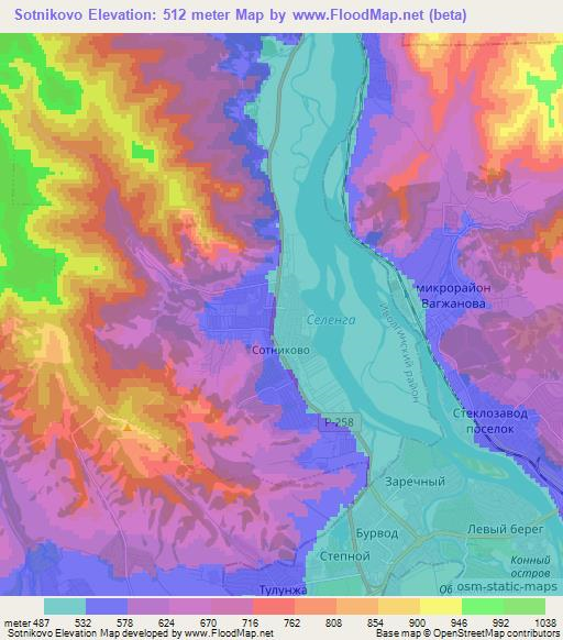 Sotnikovo,Russia Elevation Map