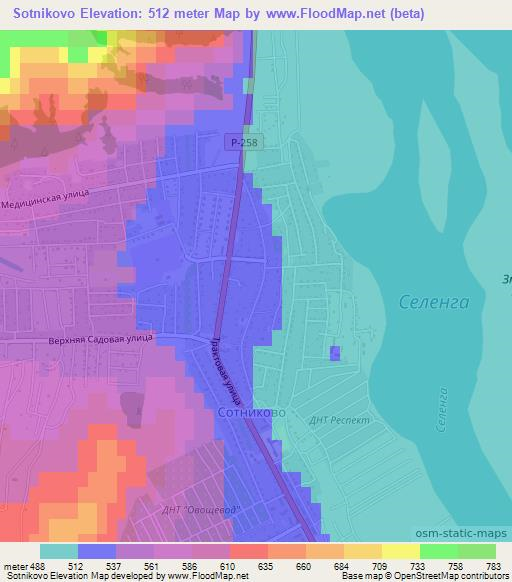 Sotnikovo,Russia Elevation Map