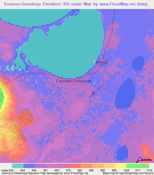 Sosnovo-Ozerskoye,Russia Elevation Map