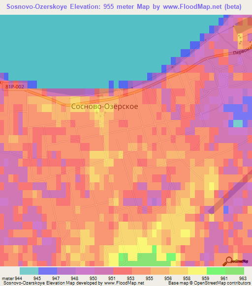 Sosnovo-Ozerskoye,Russia Elevation Map