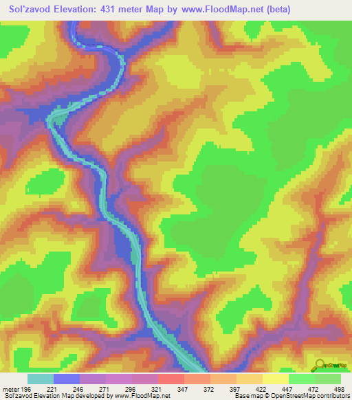 Sol'zavod,Russia Elevation Map