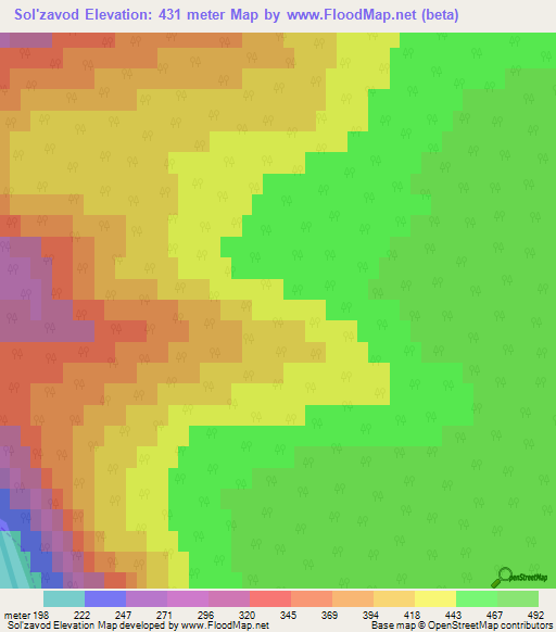 Sol'zavod,Russia Elevation Map