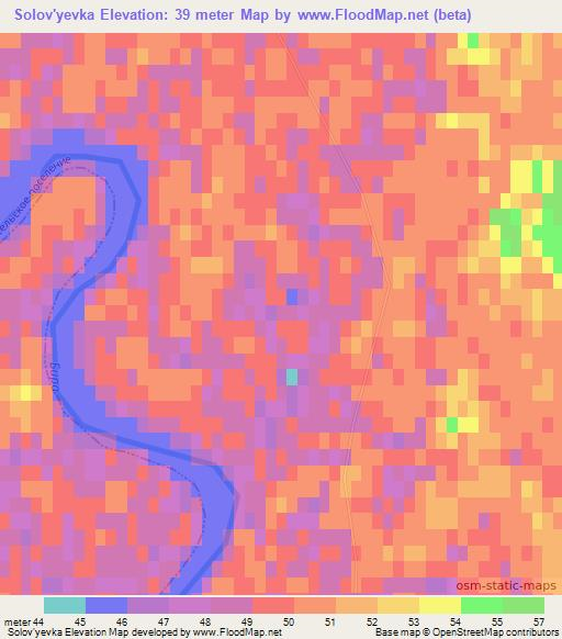 Solov'yevka,Russia Elevation Map