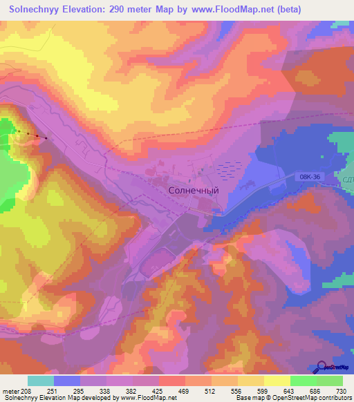 Solnechnyy,Russia Elevation Map