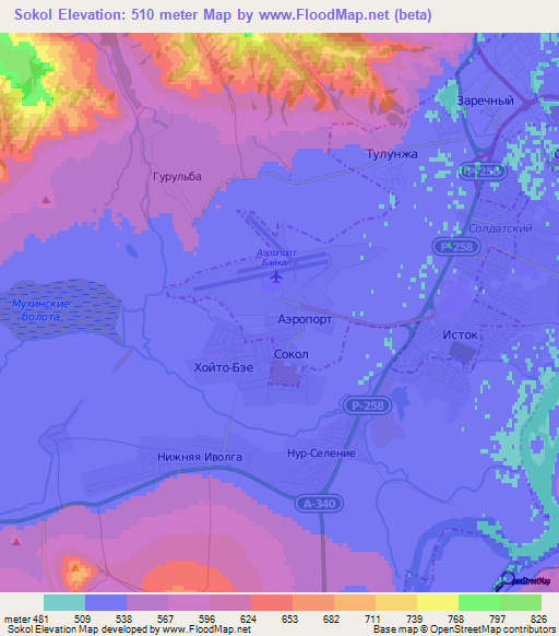 Sokol,Russia Elevation Map