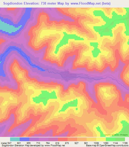 Sogdiondon,Russia Elevation Map