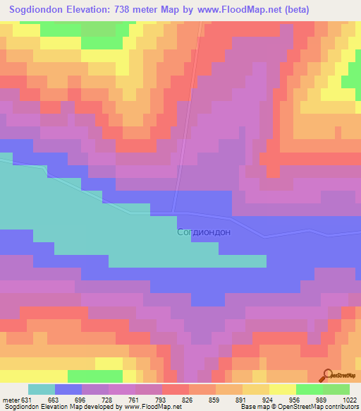 Sogdiondon,Russia Elevation Map