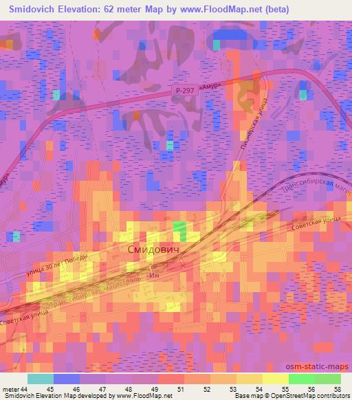 Smidovich,Russia Elevation Map