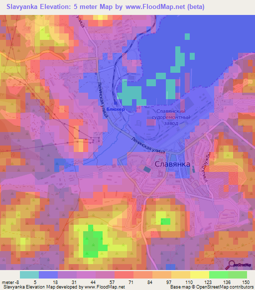 Slavyanka,Russia Elevation Map