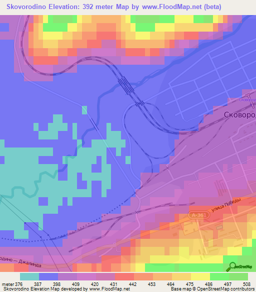 Skovorodino,Russia Elevation Map