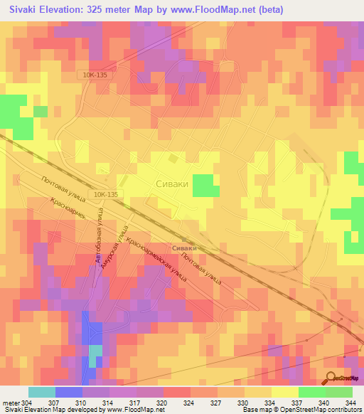 Sivaki,Russia Elevation Map