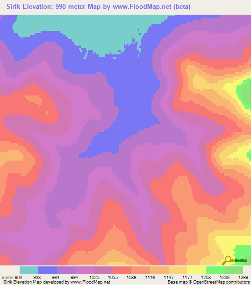 Sirik,Russia Elevation Map