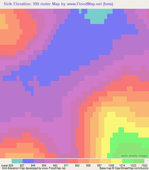 Sirik,Russia Elevation Map