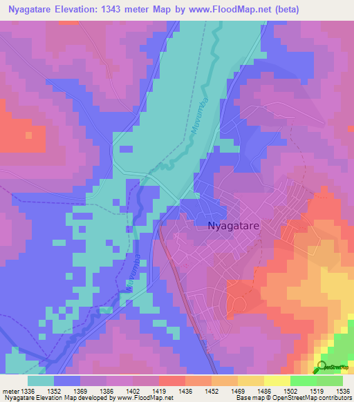 Nyagatare,Rwanda Elevation Map