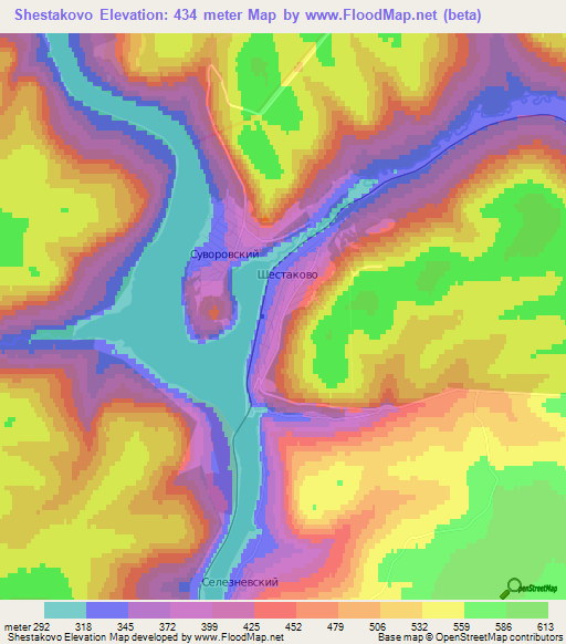 Shestakovo,Russia Elevation Map