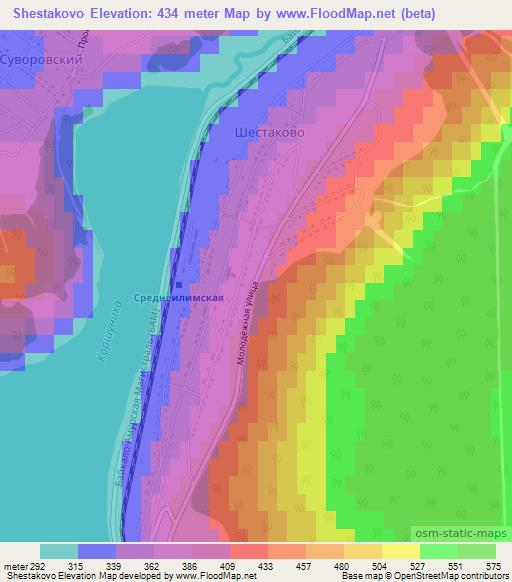 Shestakovo,Russia Elevation Map