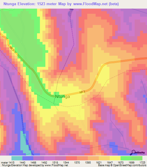 Ntunga,Rwanda Elevation Map