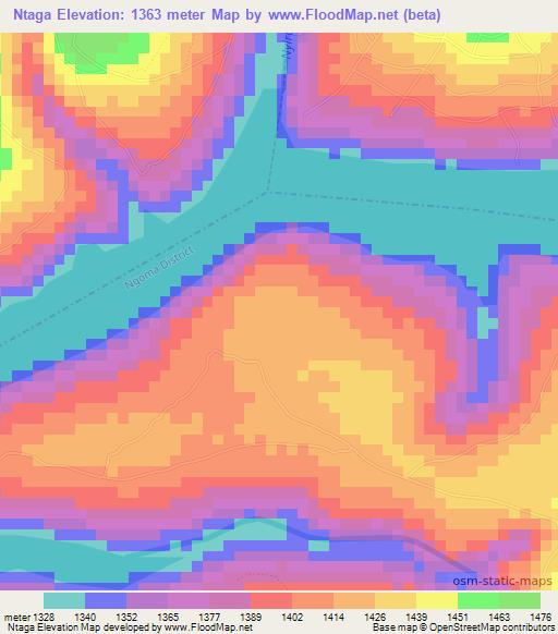 Ntaga,Rwanda Elevation Map