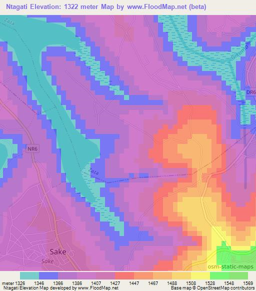 Ntagati,Rwanda Elevation Map