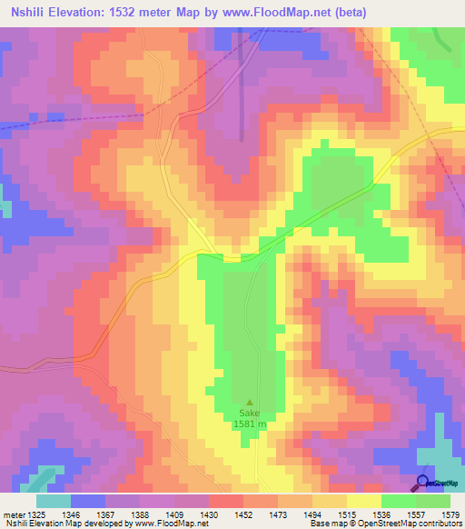 Nshili,Rwanda Elevation Map