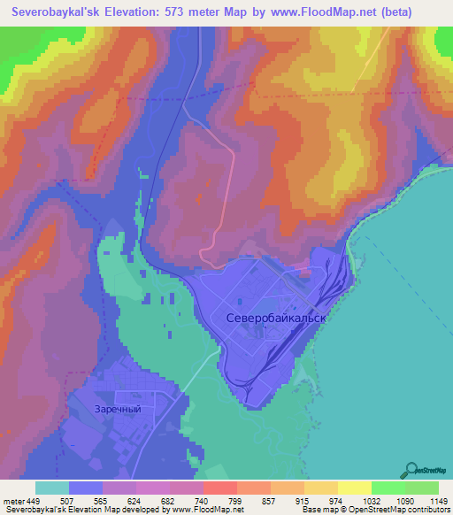 Severobaykal'sk,Russia Elevation Map